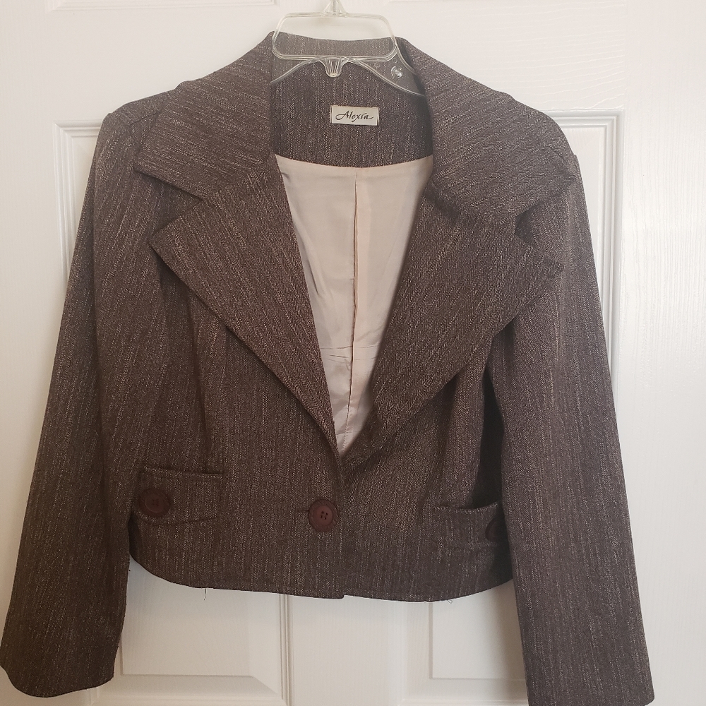 dressy skirt & jacket with stitched detailing